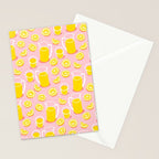 Fresh lemonade fruit drink cartoon pattern Stationery Card Gallery Image 2