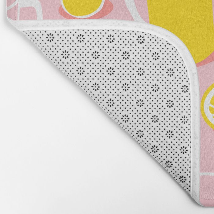 Fresh lemonade fruit drink cartoon pattern Bath Mat Gallery Image 2