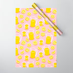 Fresh lemonade fruit drink cartoon pattern Wrapping Paper Gallery Image 1