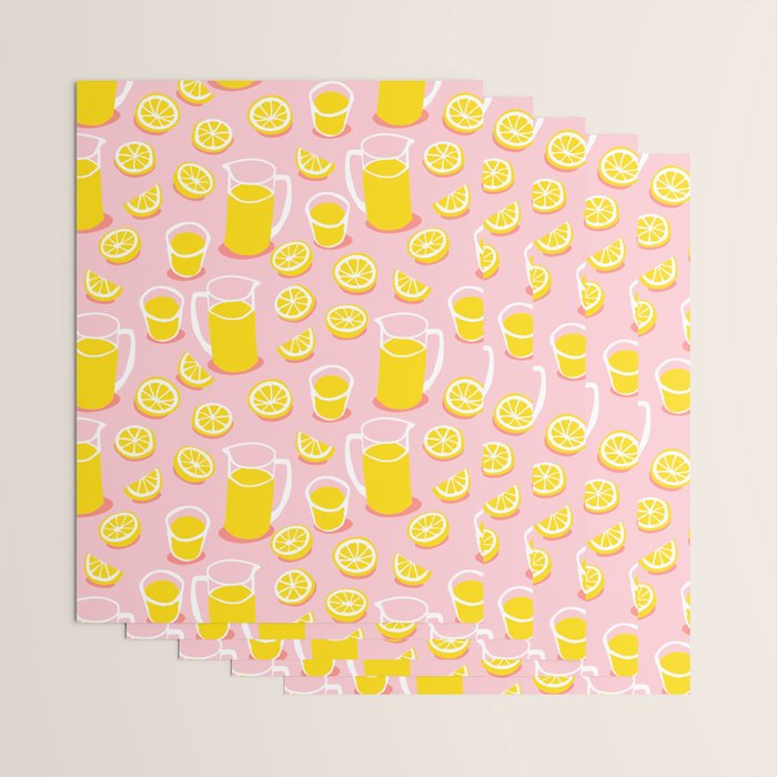 Fresh lemonade fruit drink cartoon pattern Wrapping Paper Gallery Image 3
