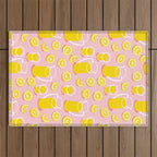 Fresh lemonade fruit drink cartoon pattern Outdoor Rug Gallery Image 1