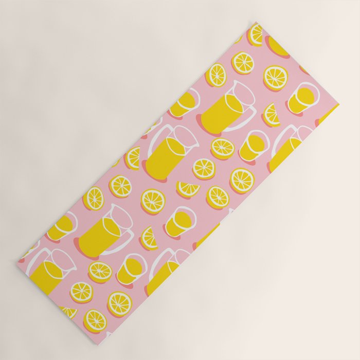 Fresh lemonade fruit drink cartoon pattern Yoga Mat Gallery Image 1