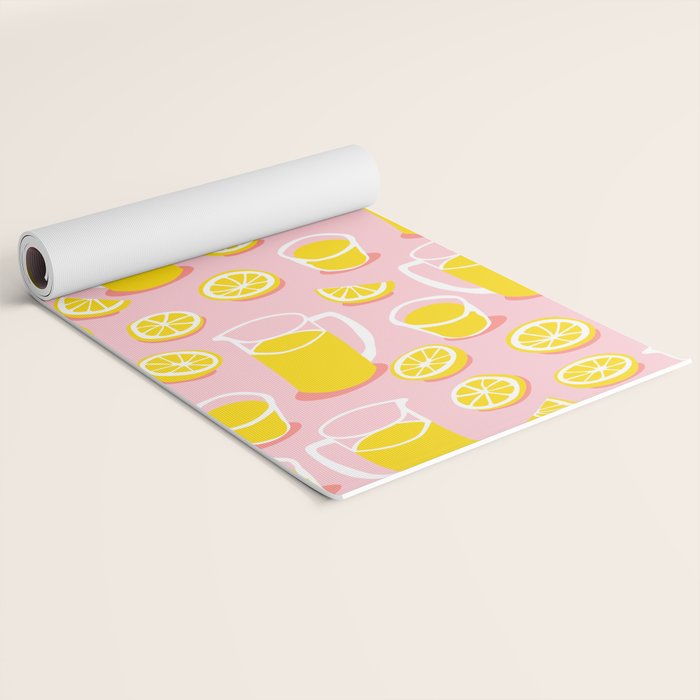 Fresh lemonade fruit drink cartoon pattern Yoga Mat Gallery Image 2