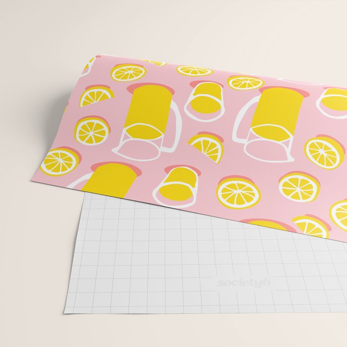 Fresh lemonade fruit drink cartoon pattern Wrapping Paper Gallery Image 2