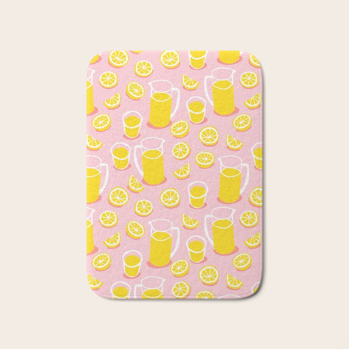 Fresh lemonade fruit drink cartoon pattern Bath Mat Gallery Image 1