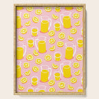 Fresh lemonade fruit drink cartoon pattern Serving Tray Gallery Image 1