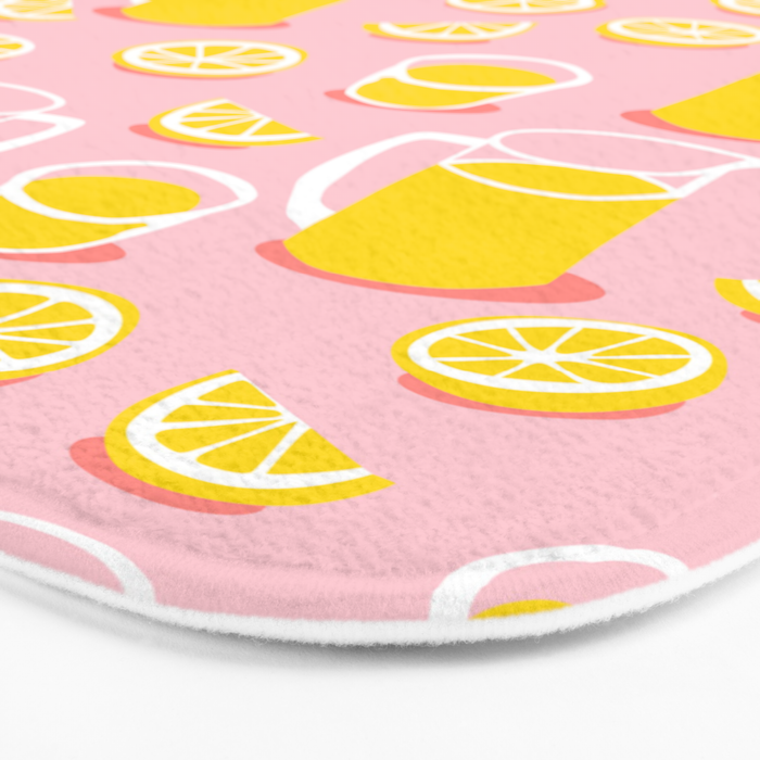 Fresh lemonade fruit drink cartoon pattern Bath Mat Gallery Image 3