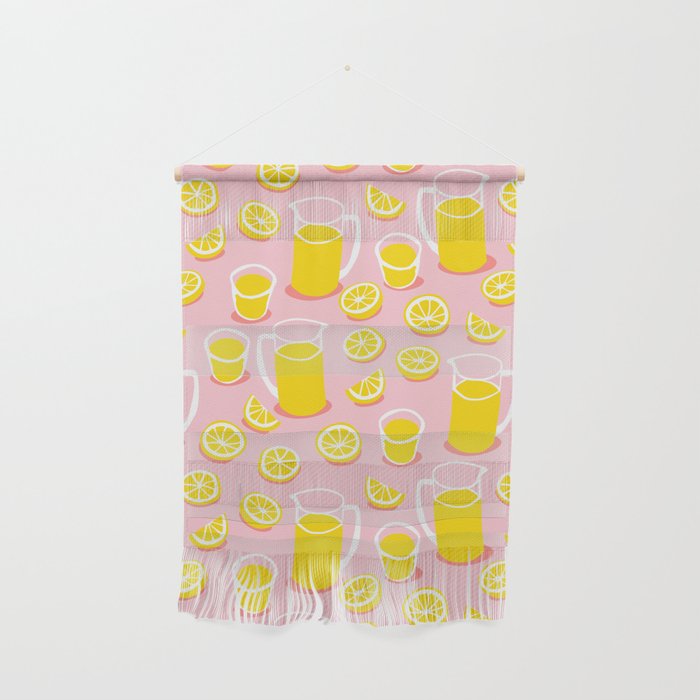 Fresh lemonade fruit drink cartoon pattern Wall Hanging Gallery Image 1