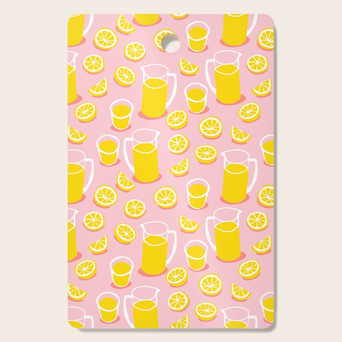 Fresh lemonade fruit drink cartoon pattern Cutting Board Gallery Image 1