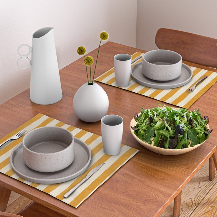 Cabana Stripe - marigold & cream Placemat Gallery Image 2