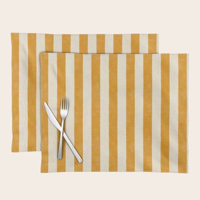 Cabana Stripe - marigold & cream Placemat Gallery Image 1