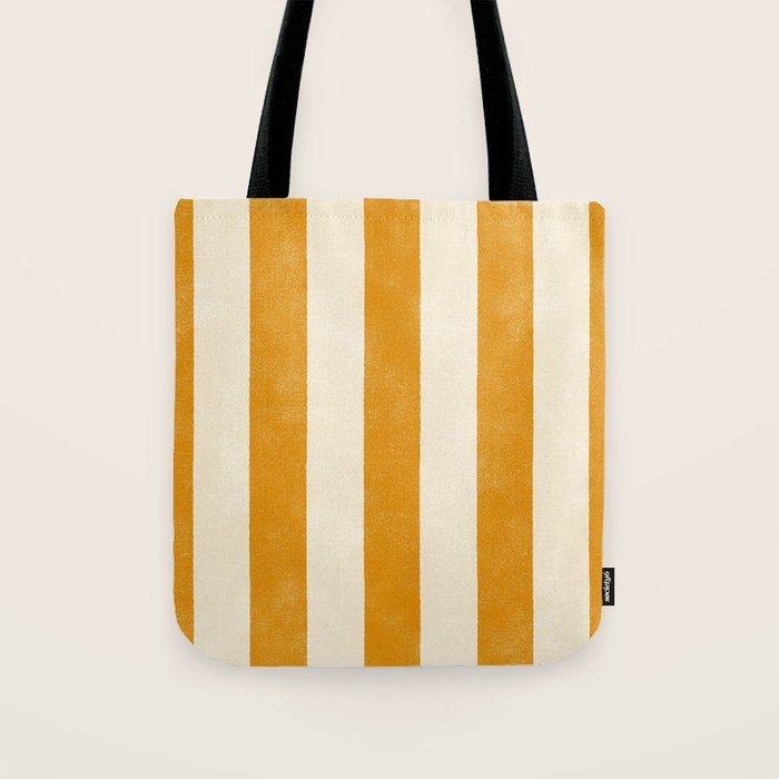 Cabana Stripe - marigold & cream Tote Bag Gallery Image 1
