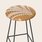Boho Rustic Palm Radiance Caramel Brown Stool Gallery Image 2