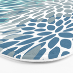 Festive, Floral Prints, Teal, Turquoise and Gray Bath Mat Gallery Image 3