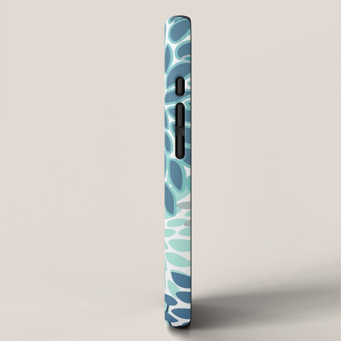 Festive, Floral Prints, Teal, Turquoise and Gray iPhone Case Gallery Image 2