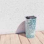 Festive, Floral Prints, Teal, Turquoise and Gray Travel Mug Gallery Image 4