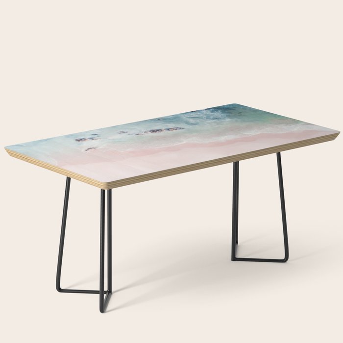 Ocean Pink Blush Beach Print - Aerial Beach - Sea Photo - Travel photography by Ingrid Beddoes Coffee Table Gallery Image 1