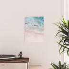 Ocean Pink Blush Beach Print - Aerial Beach - Sea Photo - Travel photography by Ingrid Beddoes Poster Gallery Image 2