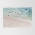 Ocean Pink Blush Beach Print - Aerial Beach - Sea Photo - Travel photography by Ingrid Beddoes Rug Gallery Image 2