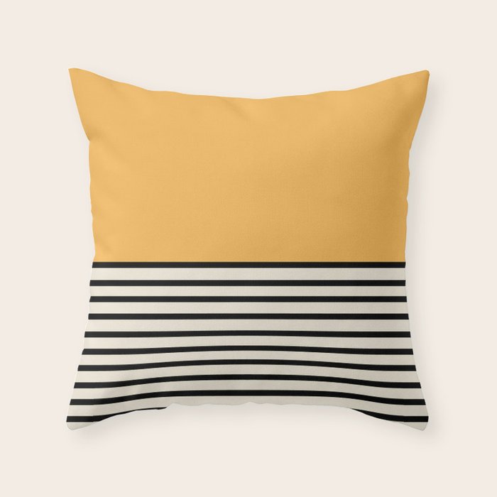 Sunrise / Sunset VI - Yellow & Black Throw Pillow Gallery Image 1