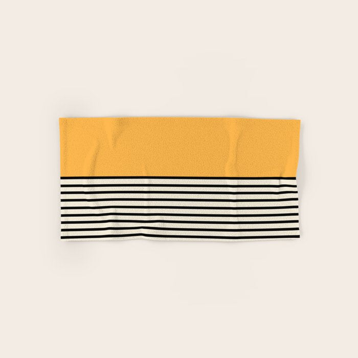 Sunrise / Sunset VI - Yellow & Black Bath Towel Gallery Image 1