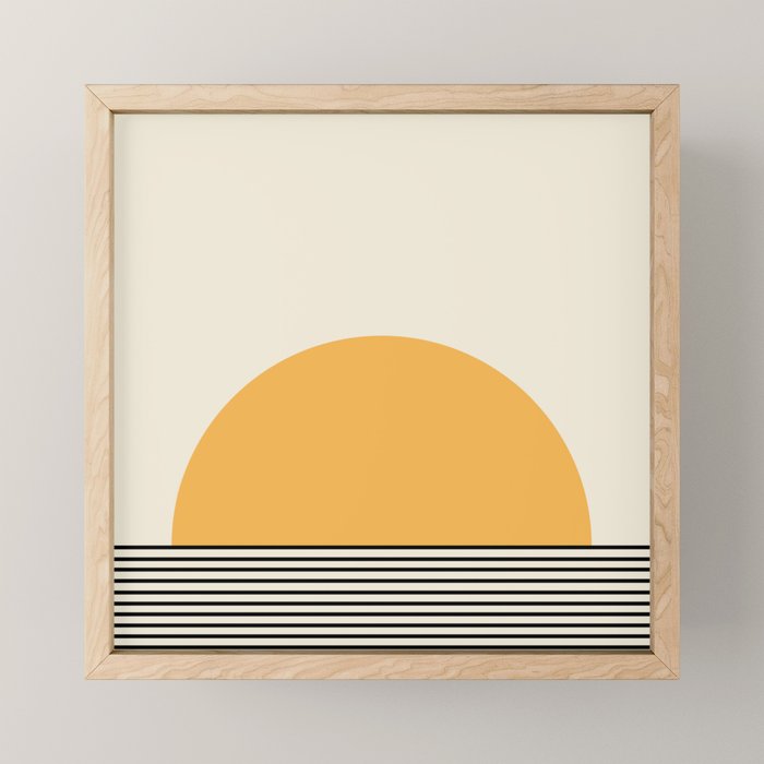 Sunrise / Sunset VI - Yellow & Black Mini Art Print Gallery Image 1