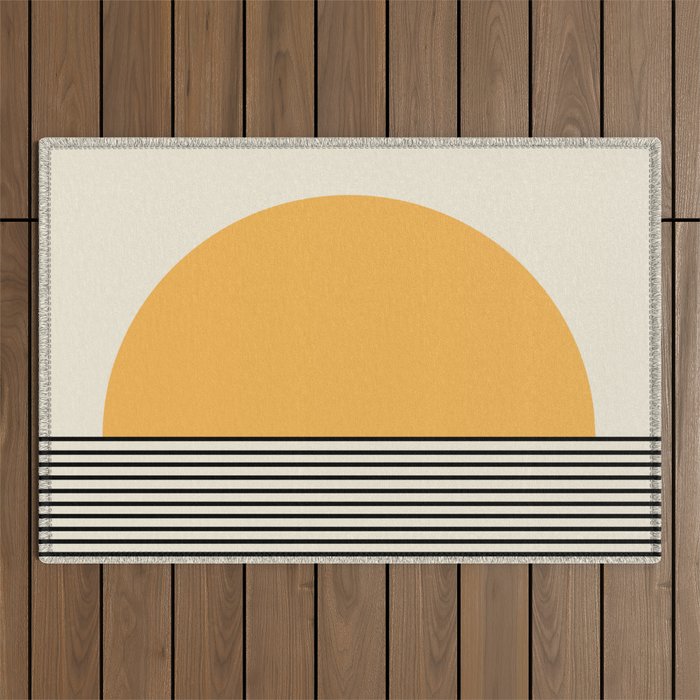 Sunrise / Sunset VI - Yellow & Black Outdoor Rug Gallery Image 1