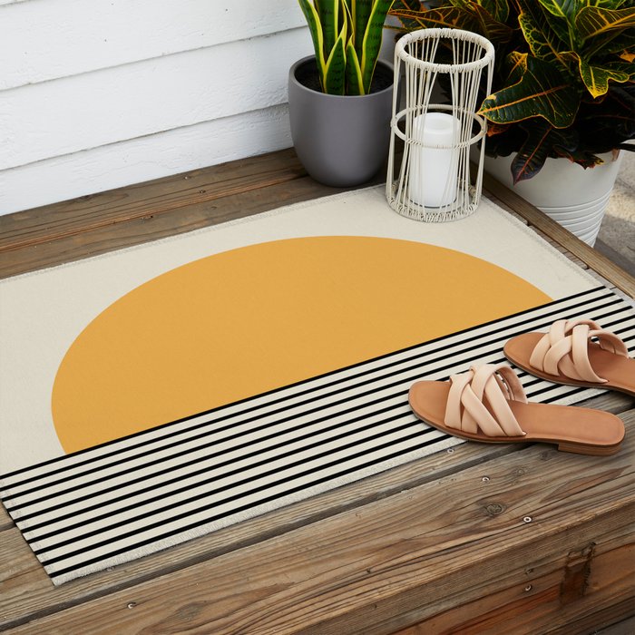 Sunrise / Sunset VI - Yellow & Black Outdoor Rug Gallery Image 2