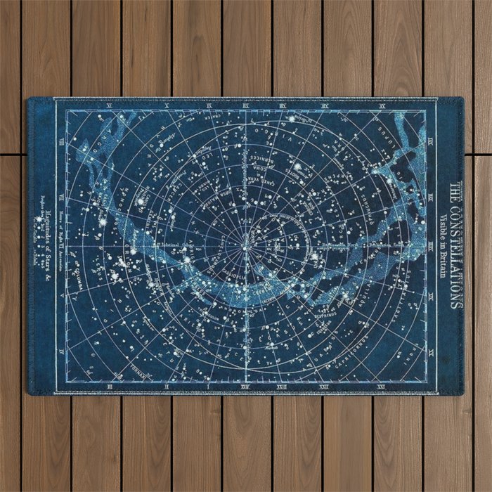 1900 Star Constellation Map - Chart Vintage Poster Outdoor Rug Gallery Image 1