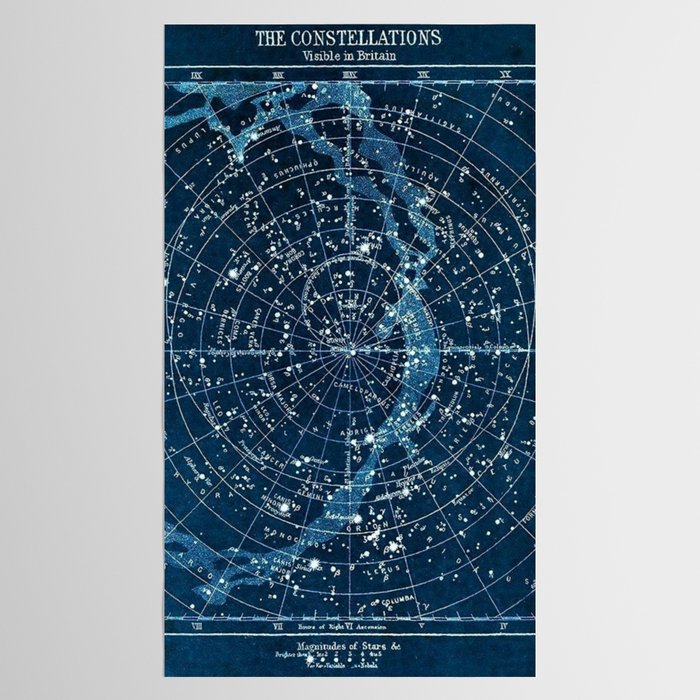 1900 Star Constellation Map - Chart Vintage Poster Tablecloth Gallery Image 2
