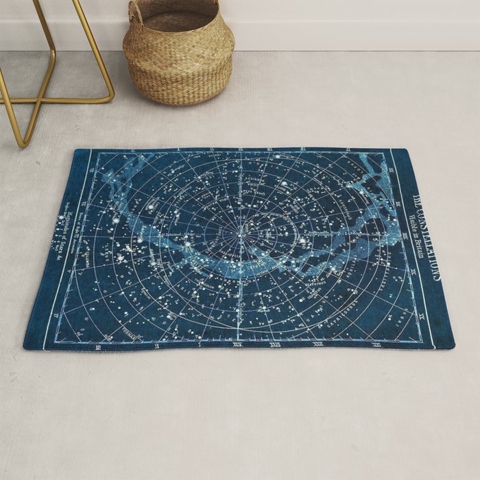 1900 Star Constellation Map - Chart Vintage Poster Rug Gallery Image 1