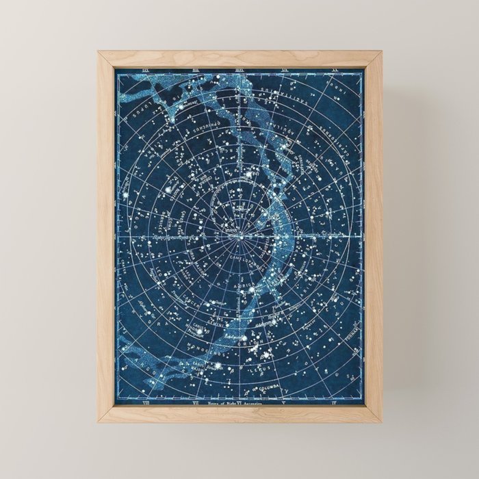 1900 Star Constellation Map - Chart Vintage Poster Mini Art Print Gallery Image 1