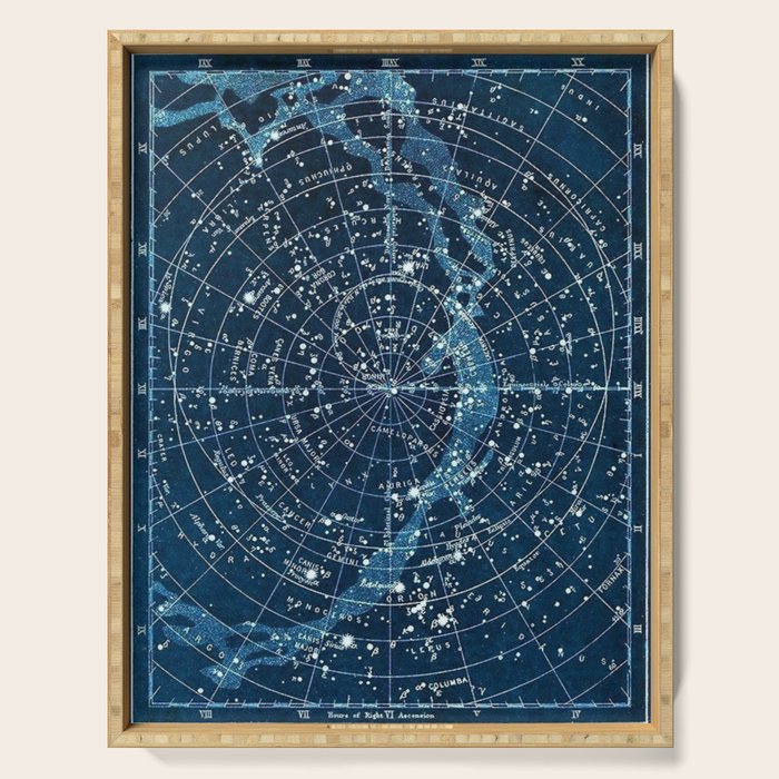 1900 Star Constellation Map - Chart Vintage Poster Serving Tray Gallery Image 1