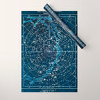 1900 Star Constellation Map - Chart Vintage Poster Wrapping Paper Gallery Image 1