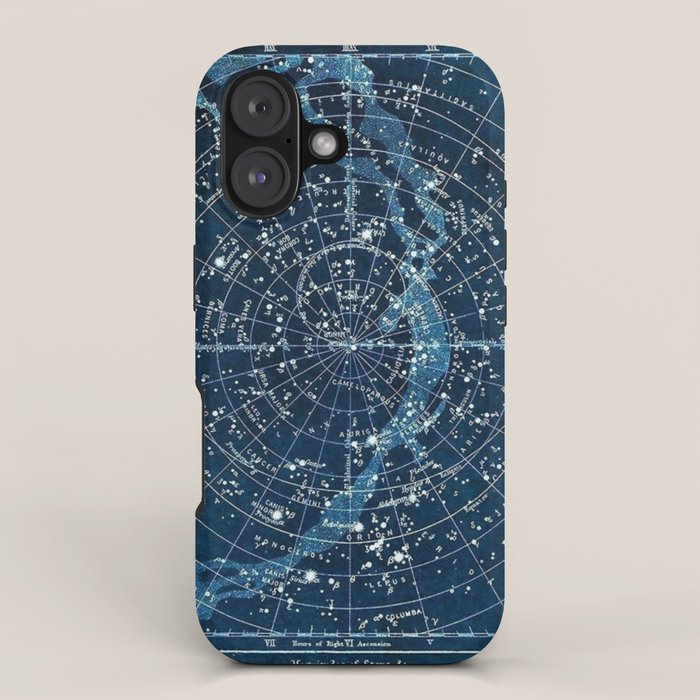 1900 Star Constellation Map - Chart Vintage Poster iPhone Case Gallery Image 1
