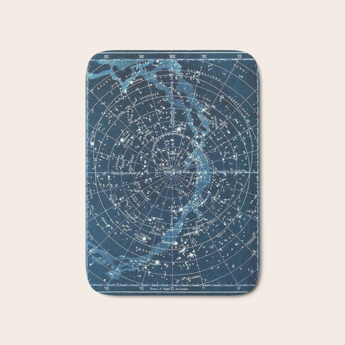 1900 Star Constellation Map - Chart Vintage Poster Bath Mat Gallery Image 1
