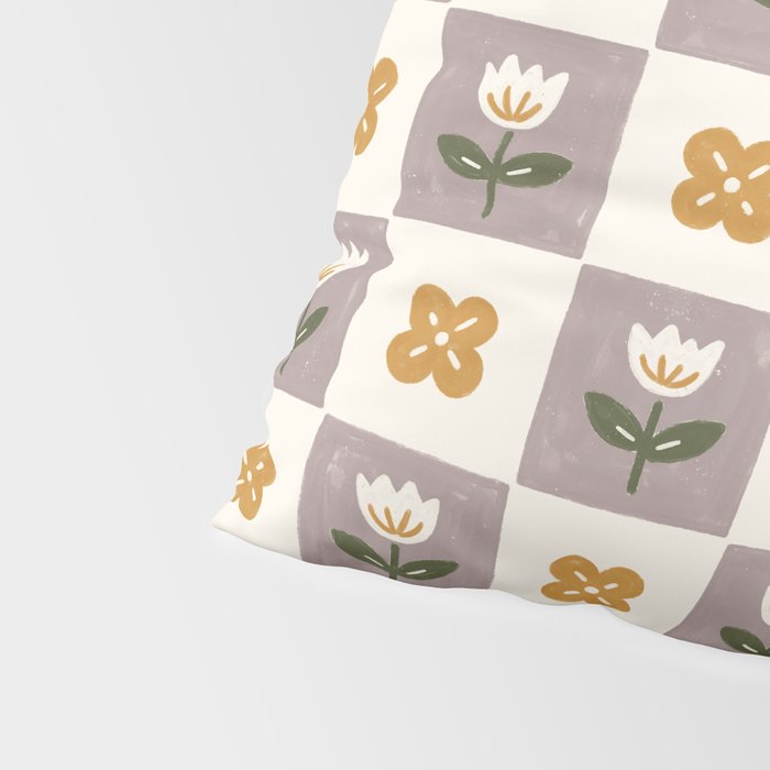 Checkerboard Flowers Pillow Sham Gallery Image 4