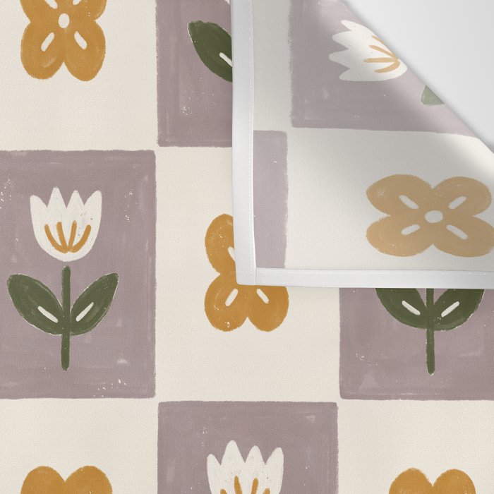 Checkerboard Flowers Wall Tapestry Gallery Image 3