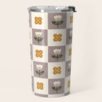 Checkerboard Flowers Travel Mug Gallery Image 2