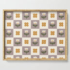 Checkerboard Flowers Serving Tray Gallery Image 1