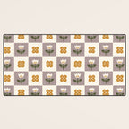Checkerboard Flowers Desk Mat Gallery Image 3