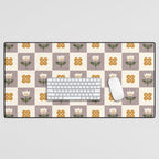 Checkerboard Flowers Desk Mat Gallery Image 1