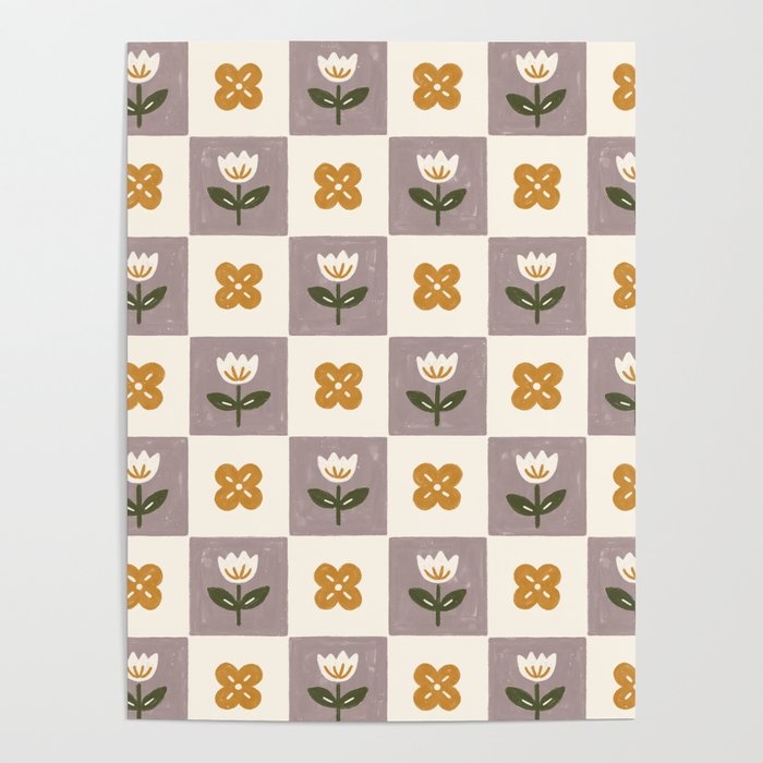 Checkerboard Flowers Poster Gallery Image 4