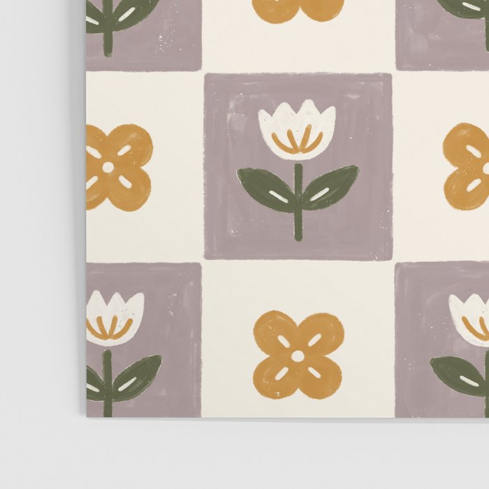 Checkerboard Flowers Poster Gallery Image 3