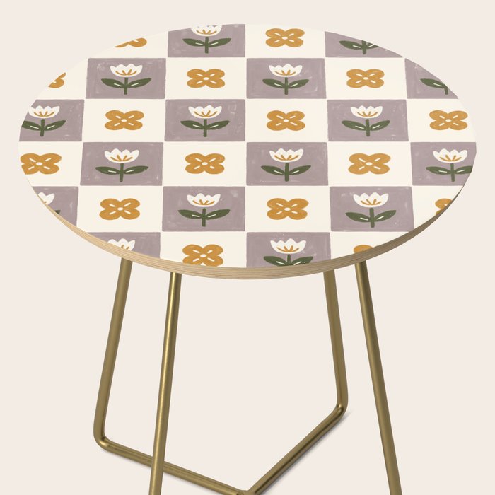 Checkerboard Flowers Side Table Gallery Image 2