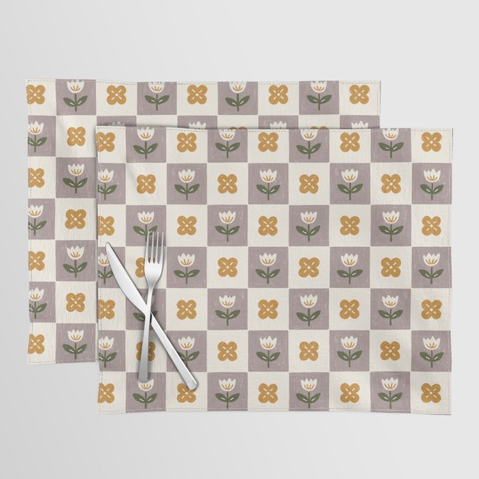 Checkerboard Flowers Placemat Gallery Image 1