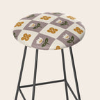 Checkerboard Flowers Stool Gallery Image 2