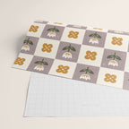Checkerboard Flowers Wrapping Paper Gallery Image 2