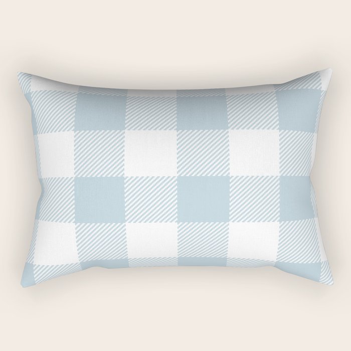 Baby Blue Buffalo Check Rectangular Pillow Gallery Image 1