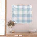 Baby Blue Buffalo Check Wall Tapestry Gallery Image 2